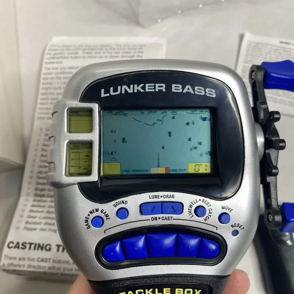 Radica Lunker Bass Electronic Handheld Fishing Game 1997 Complete